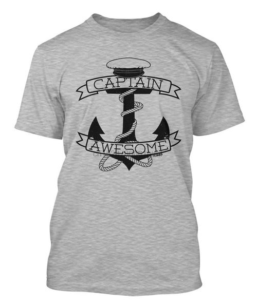 

captain awesome - sailor hat boat anchor mens t-shirt