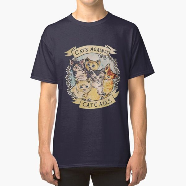 

кошки против cat calls t - shirt кошки кошки котята феминизм феминистская daisy освистывания ромашки цветы татуировки