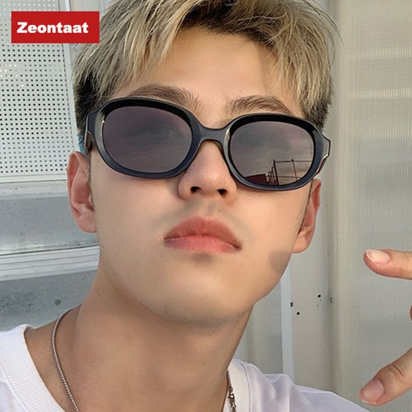 

sunglasses 2021 trend european and american men retro concave oval, White;black