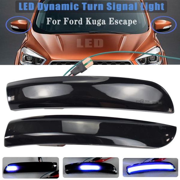 

led dynamic turn signal blinker side rear mirror indicator light flowing water blinker for kuga escape ecosport 2013-2020