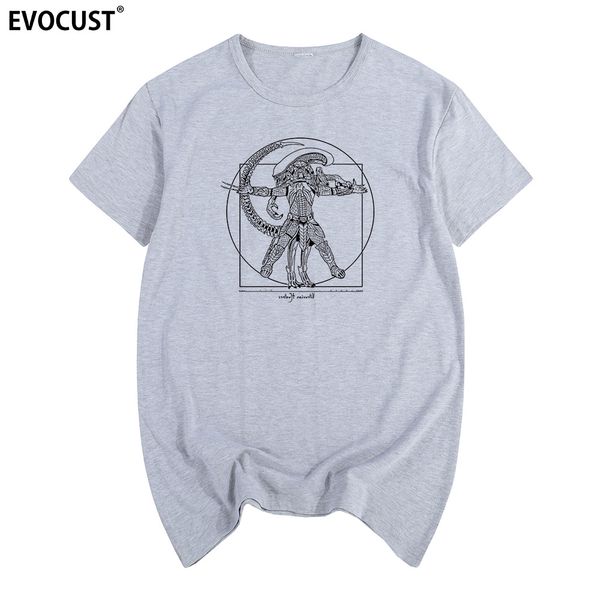

alien predator avp vitruvian man da vinci t-shirt cotton men t shirt new tee tshirt womens fashion