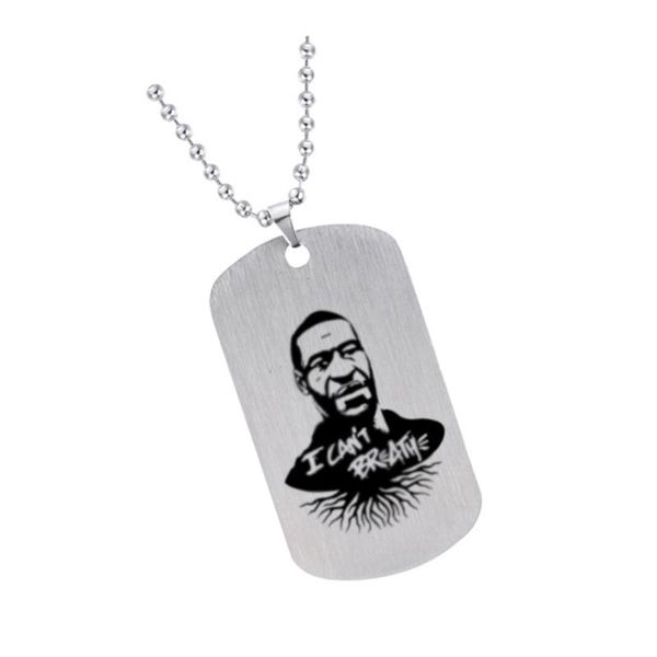 

tag necklace new simple necklace i can't breathe black brand stainless steel, Silver