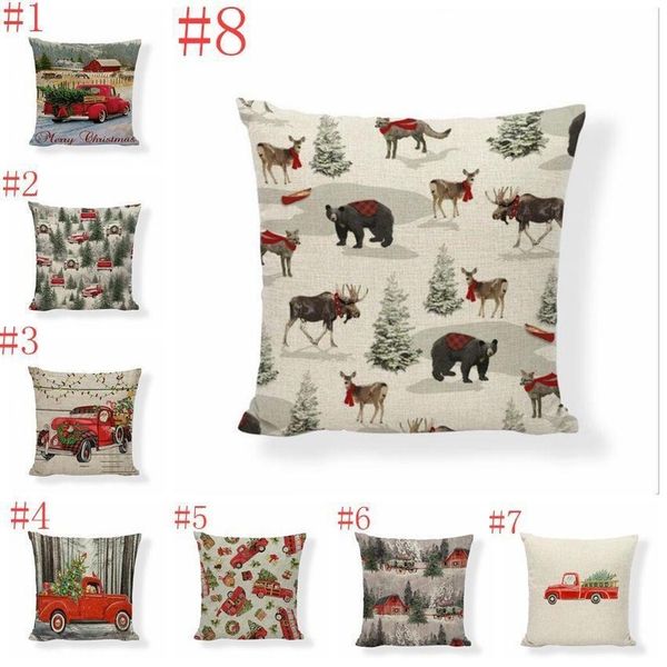 

pillow case christmas pillow covers xmas tree throw pillow case red car printing case sofa couch cushion cover christmas decoration