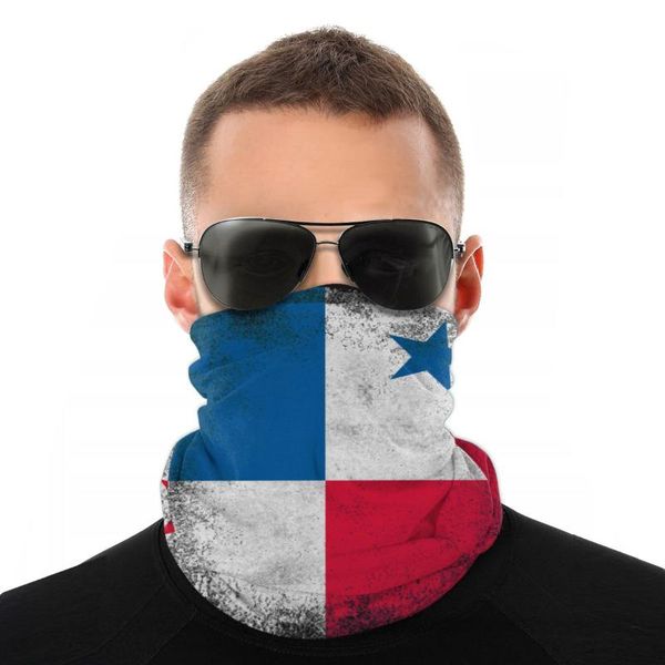 

panama flag proud panamanian scarves half face mask fashion neck warmer seamless bandanas windproof headband outdoor hiking, Blue;gray