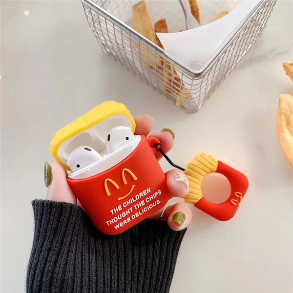 

2020 bluetooth wireless headphones charging case fast food earbuds earphone protective headset cover for apple airpods 1/2/3 pro