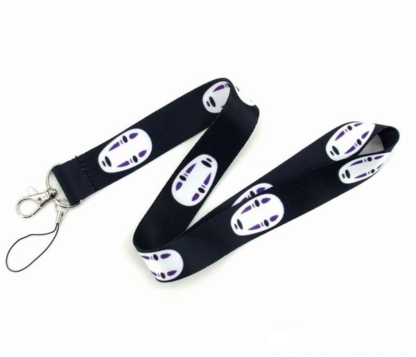 

anime cartoon spirited away no face faceless neck strap lanyards for keys mobile phone strap id holder rope key chain