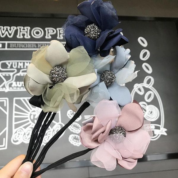 

dhl 100pcs female flower donuts twist headband magic hair bun maker diy hairstyle tool sweet headwear, Slivery;white