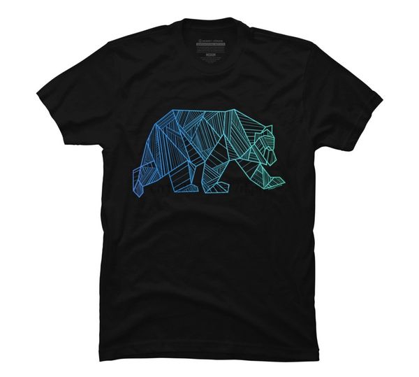 

design by humans geometric bear - 928apparel men's graphic t shirt