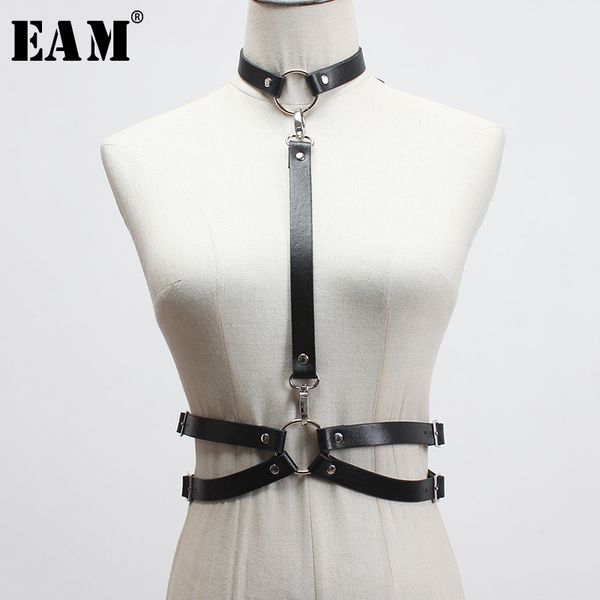 

eam] pu leather black metal buckle split long double layers belt personality women new fashion all-match spring 2020 1t192, Black;brown