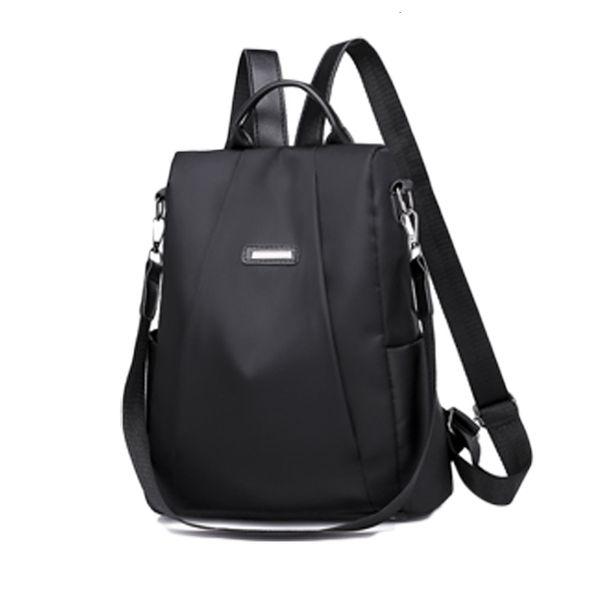 

women waterproof solid oxford cloth travel backpack nylon anti-theft shoulder rucksack school bags for teenage girls