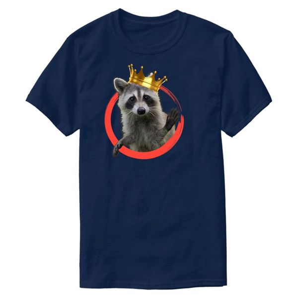 

customize fitted raccoon king t-shirt for mens natural hilarious basic solid boy girl tshirts camisetas hiphop