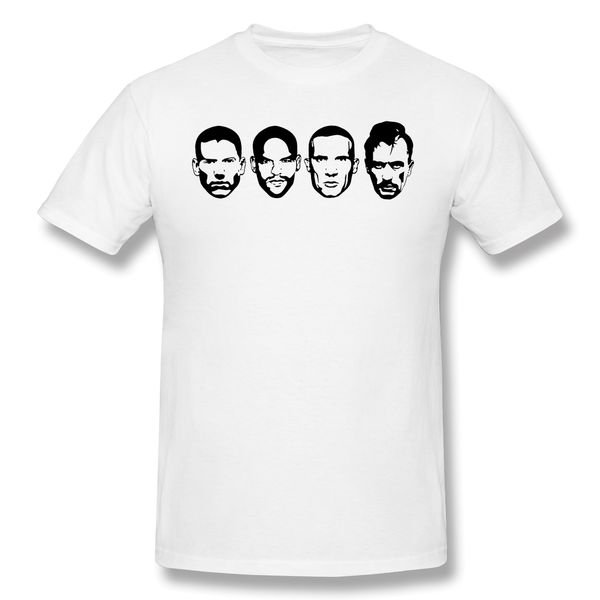

t shirts men prison break- michael, sucre, lincoln & t-bag t-shirt 100% cotton clothing prison break pure cotton tees