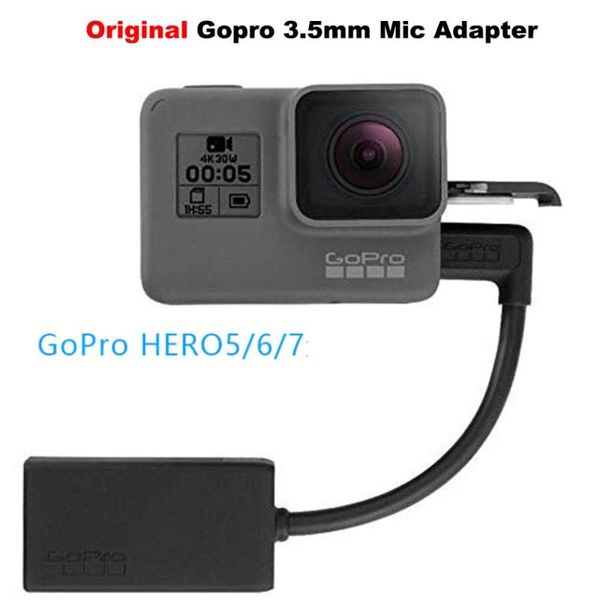 

lighting & studio accessories original 3.5mm mic adapter for hero 8 7 6 5 black microphone accessory