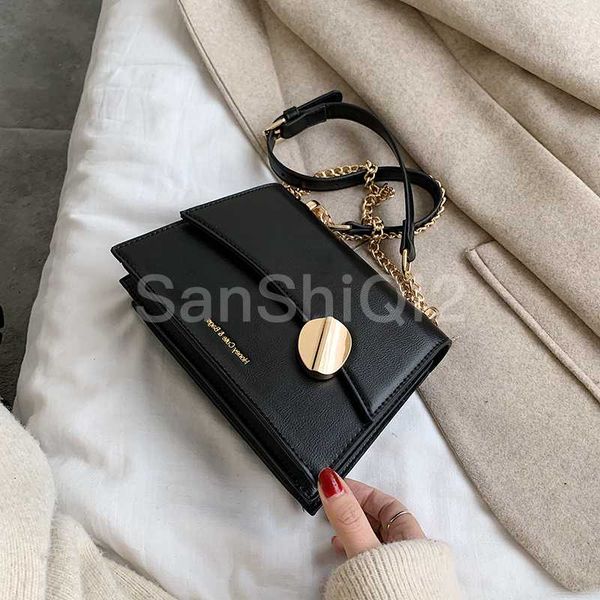 

2020 women's bag solid color pu shoulder messenger fashion casual crossbody bags for women black ladies chain bolsas feminina