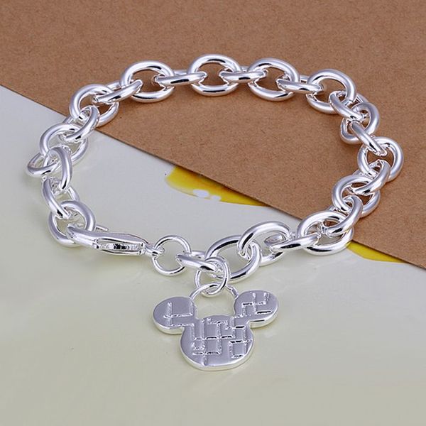 

925 jewelry silver plated jewelry bracelet fine fashion pendant bracelets smth289, Black