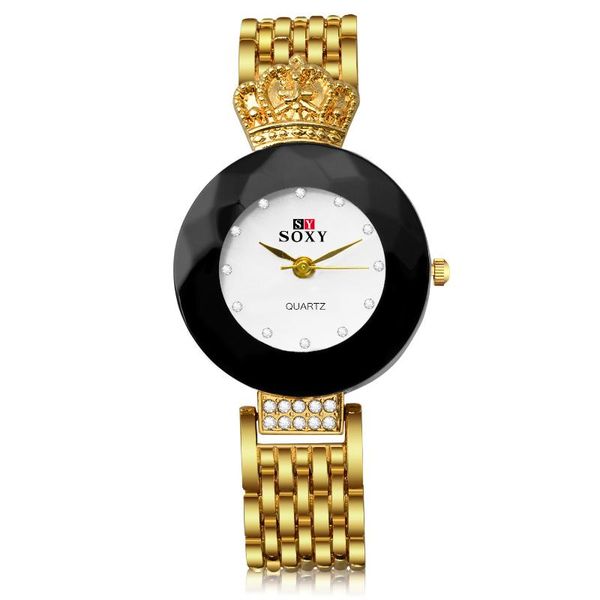 

wristwatches watch women relogio feminino fashion ladies watches female clock montre femme soxy gold luxury bracelet, Slivery;brown