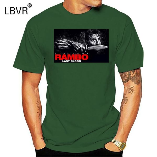 

v last blood 2019 movie poster stallon knife t shirt size s m l xl 2xl casual printing tee shirt