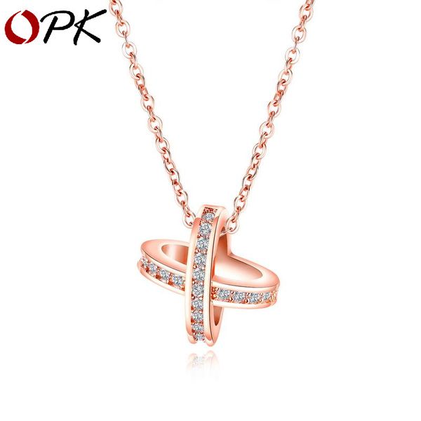 

brand women necklace trend new copper women jewelry fashion personality clavicle rose gold double necklace heart gift, Silver