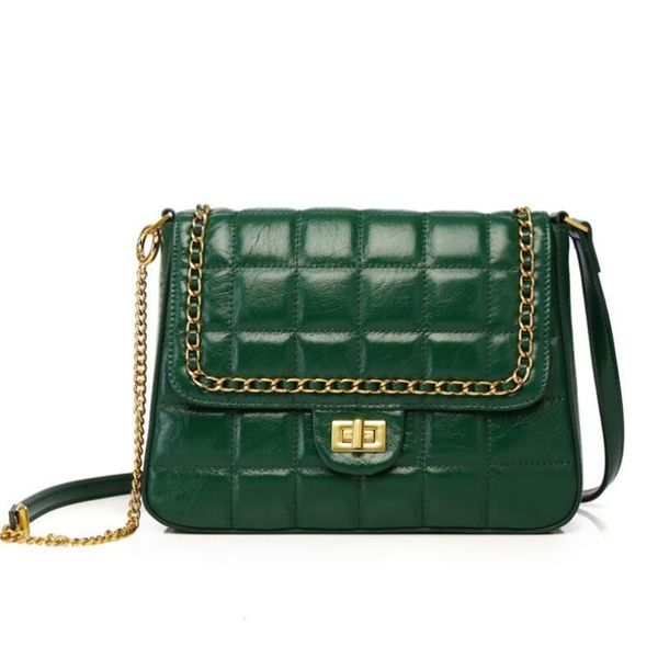 

CHSANATO Oil Wax Cow Leather Crossbody Bags For Women 2020 Small Shoulder Messenger Bag Female Chain Handbags and Purses