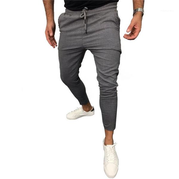 

pants fashion men designer fitness jogger trousers casual mens sports pants summer solid color drawstring pencil, Black