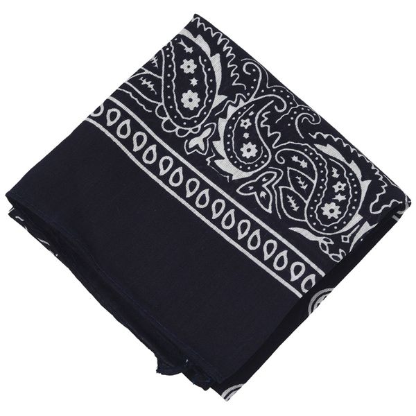 

navy blue square paisley bandanas double sided head wrap scarf wristband, Blue;gray