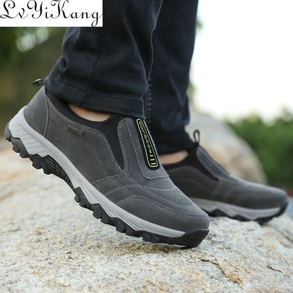 

boots winter man shoes suede men ankle snow round toe with fur keep warm footwear casual zapatos de hombre, Black