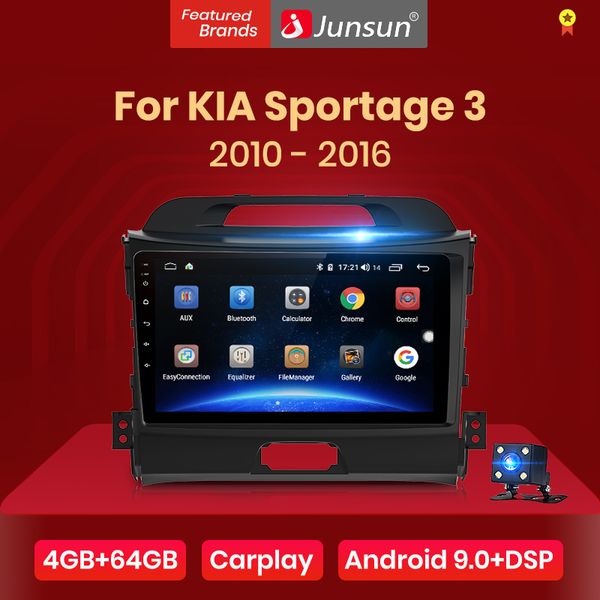 

junsun v1 pro 4g + 64g android 9.0 dsp for kia sportage 3 4 2010 2011-2020 2020 car radio multimedia video player gps 2 din dvd car dvd
