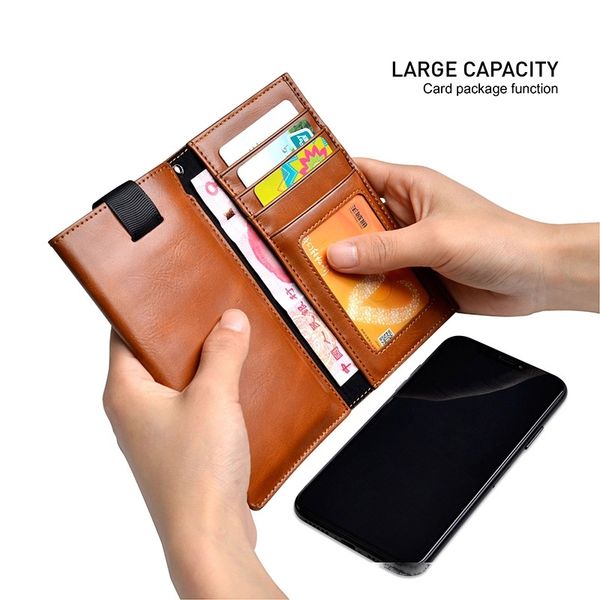 

pu leather wallet clip phone pouch for iphone 11 pro max xs xr x 8 holster case multifunction p frame card slot cover