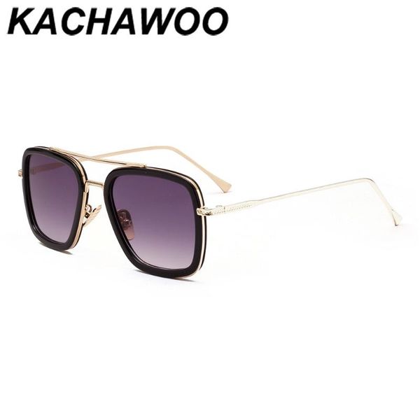 

kachawoo glasses sunglasses summer square gold black for metal male sun gifts classic women shade men half birthday sun rhxvr