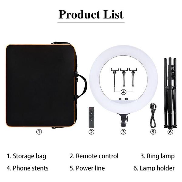 

fosoto ft-54 21 inch led ring light pgraphy lighting camera phone ringlight makeup video ring lamp with tripod and remote