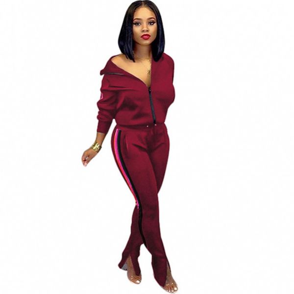 

casual women solid tracksuit long sleeve 2 piece set outfis and pants suit jogging femme matching sets outfit sportswear, Gray
