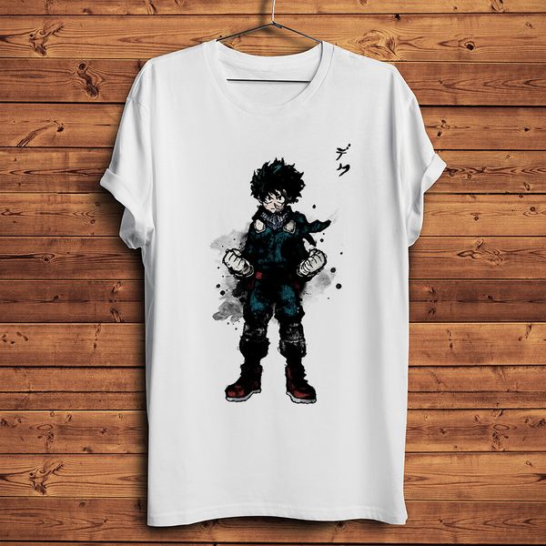

ink deku midoriya izuku funny anime tshirt men summer new white homme casual t shirt my hero academia streetwear tee