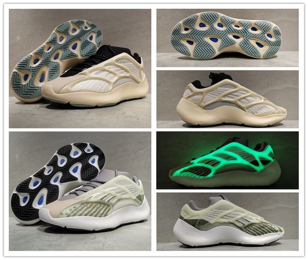 

2020 mens designer shoes azael 700 v3 shoes for sale glows in the dark correct version kanye west womens designer shoes size 36-46