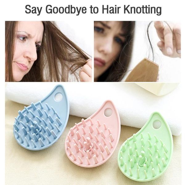 

волосы чистки гребень dish щетка силикона ручной шампунь massager скальп волос для ванны для душа пластический массаж comb массажер, Silver