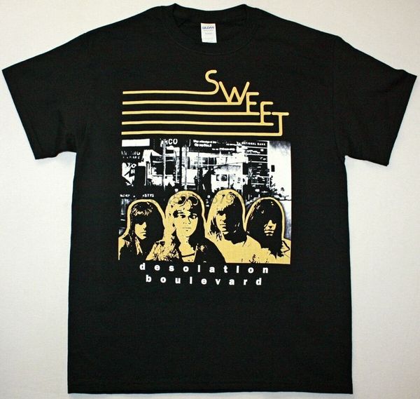 

sweet desolation boulevard black t shirt glam rock hard rock brian connolly
