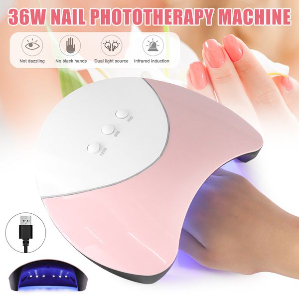 

36w nail dryer machine uv led lamp portable usb home use nail uv gel varnish dryer 12leds lamp art tools sswell