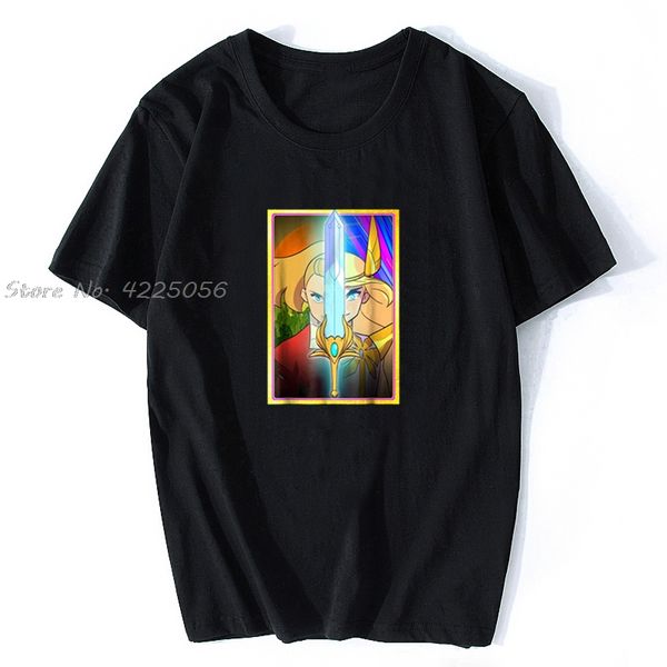 

men t-shirt dreamworks she ra adora character split t shirt print fashion men cotton tshirt tees streetwear