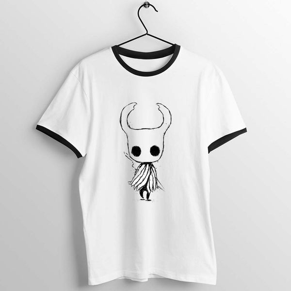 

черная отделка футболка унисекс полый knight printed tee