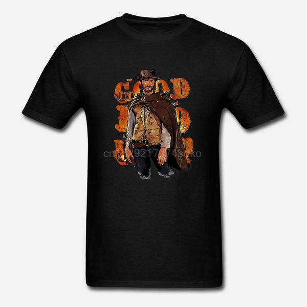 

отпечатано men t shirt хлопок o-образным вырезом футболки клинт иствуд с коротким рукавом женщины t-shirt