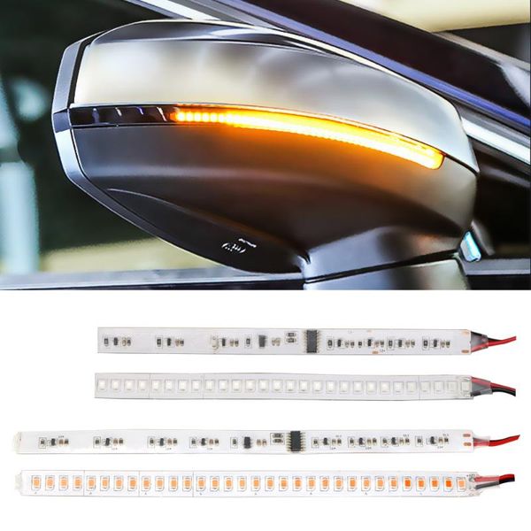 

leepee 1 pair car rearview mirror indicator lamp streamer strip flowing turn signal lamp amber led car light source