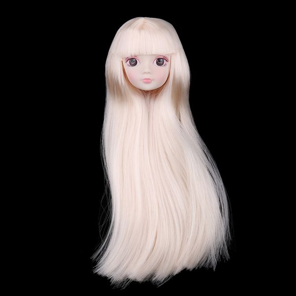 

1/6 bjd девушка макияж лицо голова sculpt внедренной золотой парик волосы кукла замена часть тело