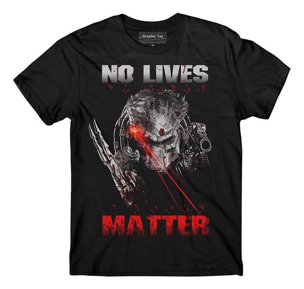 

no lives matter predator face halloween t-shirt alien cool casual pride t shirt men new fashion tshirt loose