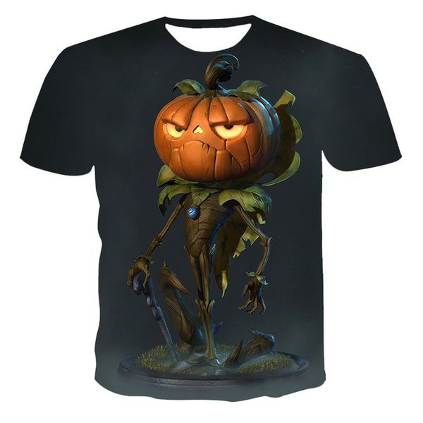 

summer new creativity pumpkin print the 3d print shirts graphic horror humor men clothing