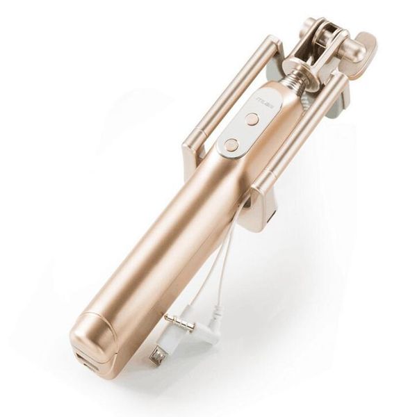 

led bluetooth selfie sticks with 360 degree fill light and rear mirror, extendable and foldable monopod for iphone android phones 1pcs/lot