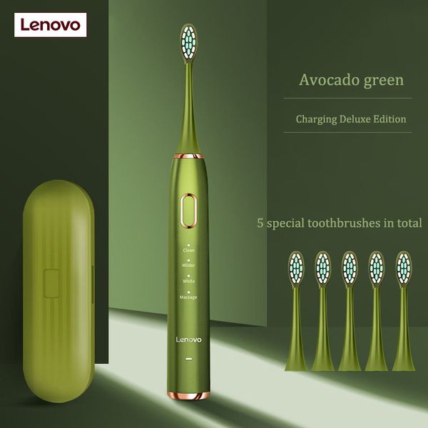 

lenovo electric toothbrush usb rechargeable support 4 modes 3 intensions ipx7 waterproof toothbrush automatic sound wave