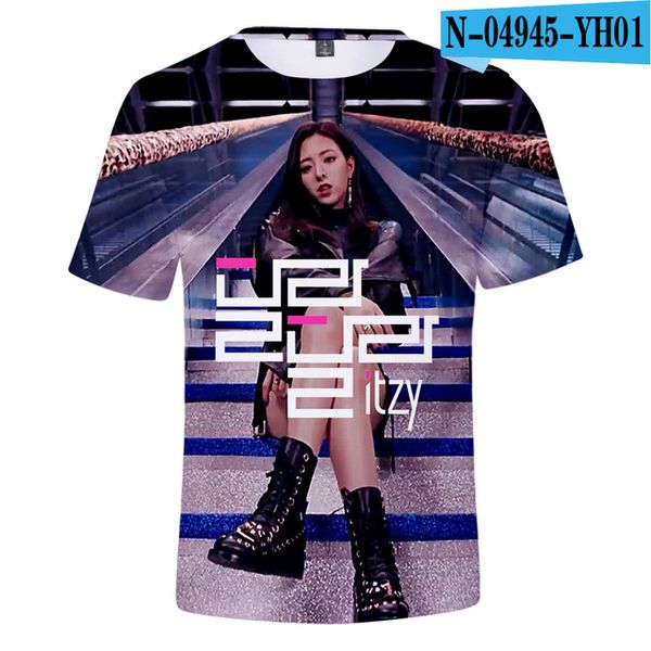 

female idol group itzy printed kpop 3d print shirts humor funny aesthetic men clothing