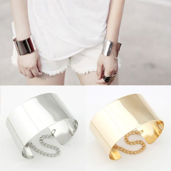 

мода punk rock hot link chain wide open браслет, Black