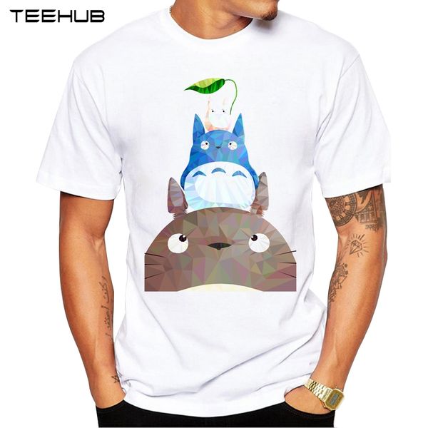 

2019 new arrivals summer my neighbor lowpoly men t-shirt funny totoro printed short sleeve casual tee shirts