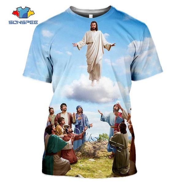 

summer homme clothing god cartoon men religion christ jesus 3d print shirts harajuku horror plus size men clothing