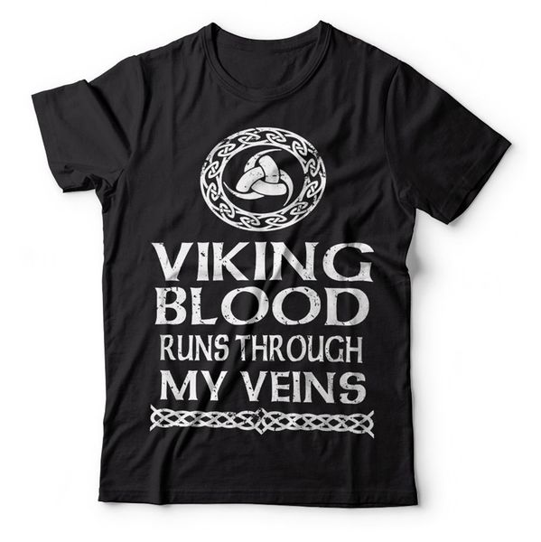 

viking blood runs through my viens t-shirt vikings valhalla odin symbol funny tee tshirt
